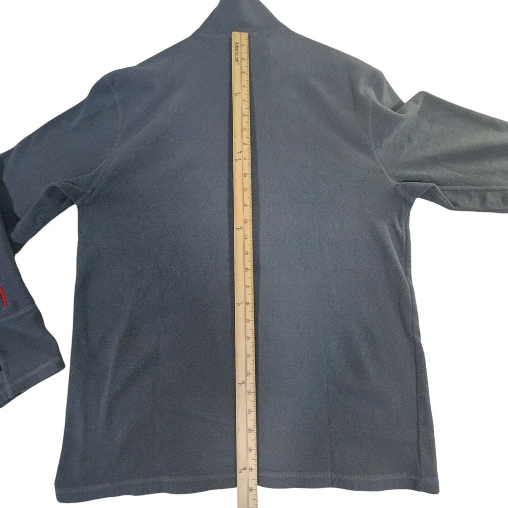 North Face 1/4 Zip Sweatshirt Mens Large Gray Long Sleeve Thumb Holes Running